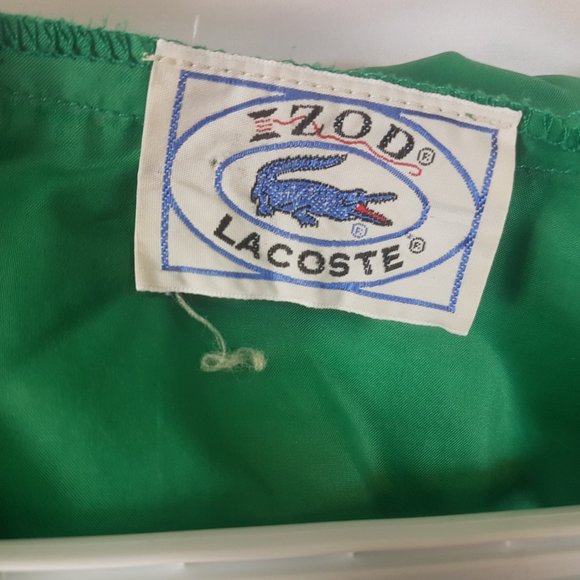 VINTAGE Lacoste IZOD Gator Nylon Pullover Hooded Rain Jacket Windbreaker Green M - Picture 3 of 14